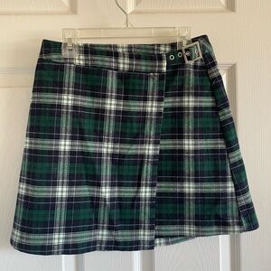 PacSun Green and Black Plaid Mini Skirt